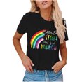thumbnail image 1 of Midsumdr Pride Shirt Cute love Graphic Rainbow Print Crewneck Short Sleeve Regular Fit Casual Tee T-Shirts Summer Tops LGBT Equality Tees Gay Pride Stuff, 1 of 8