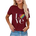 thumbnail image 1 of Midsumdr Pride Shirt Cute love Graphic Rainbow Print Crewneck Short Sleeve Regular Fit Casual Tee T-Shirts Summer Tops LGBT Equality Tees Gay Pride Stuff, 1 of 8