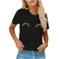 thumbnail image 1 of Midsumdr Pride Shirt Cute love Graphic Rainbow Print Crewneck Short Sleeve Regular Fit Casual Tee T-Shirts Summer Tops LGBT Equality Tees Gay Pride Stuff, 1 of 8