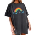 thumbnail image 1 of Midsumdr Pride Shirt Women Funny Rainbow Print T Shirt Rainbow Graphic Tees LGBT Equality Shirts Summer Casual Short Sleeve Tops, 1 of 7