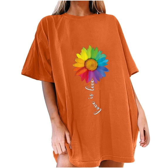Midsumdr Pride Shirt Women Funny Skeleton and Rainbow Print T Shirt Love Letter Print Tees LGBT Equality Shirts Summer Casual Short Sleeve Tops Gay Pride Stuff