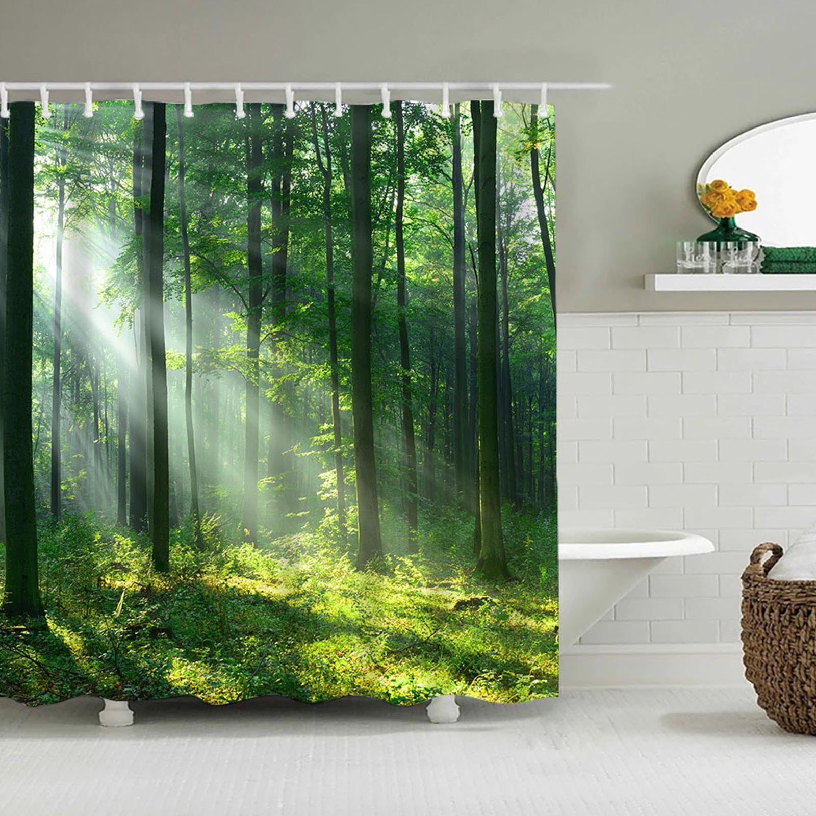 Midsumdr Shower Curtain Liner Printed Shower Curtain Polyester