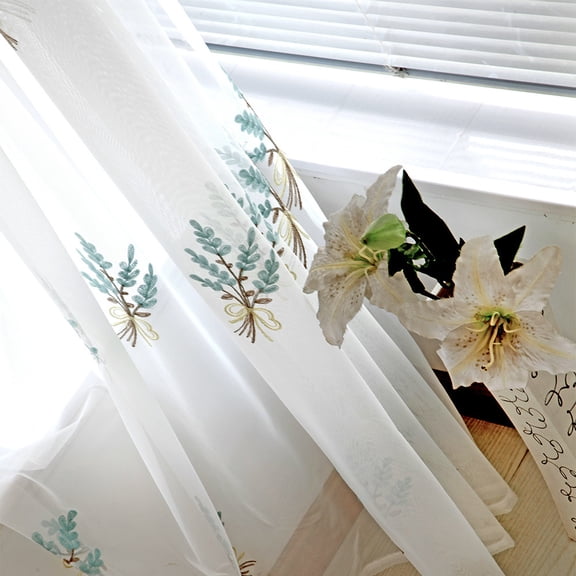 Midsumdr Shower Curtain Liner Sheer Curtain Tulle Window Voile Drape Valance 1 Panel Fabric Bathroom Accessories on Clearance
