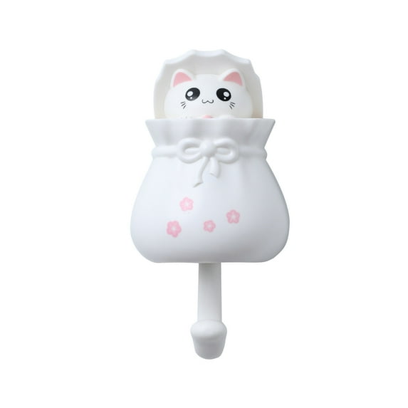 Midsumdr Shower Door Hooks Cute Cat hook Free Punch Wall Hanging Entrance Key Sticky Hook Wall Storage Hook Towel Hooks Shower Hooks For Towels