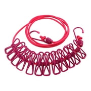 Midsumdr Shower Door Hooks Outdoor Camping Travel Home Retractable Clothesline With Clips Clothesline Portable Windproof Non-slip Drying Rope 12 Clips Towel Hooks Shower Hooks For Towels