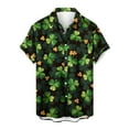 thumbnail image 1 of Midsumdr St. Patrick Day Shirts for Men Short Sleeve Floral Printed Regular Fit Hawaiian Shirts Summer Beach Casual Button Down Shirts, 1 of 5