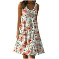 thumbnail image 1 of Midsumdr Sundresses for Women 2025 Summer Fashion Boho Floral Printed Loose Plus Size Dresses Holiday Round Neck Sleeveless Elastic Waist Swing Beach Dresses, 1 of 5