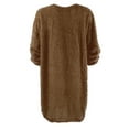 thumbnail image 1 of Midsumdr Sweater Dresses for Women 2025 Trendy Plus Size Medium Length Sweater Dress Fall Fashion 2025 Long Sleeved Round Neck Loose Plush Midi Dress, 1 of 4