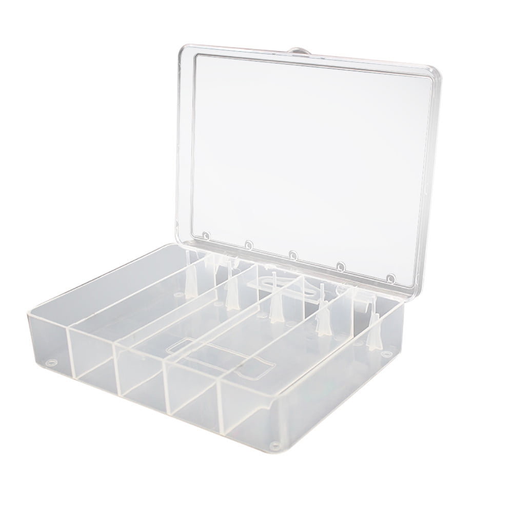 Midsumdr Tacklebox for Fishing Plastic Fishing Bait Hook Tackle Storage Box Case Container 5 Compartments Fishing Pole Fishing Gear on Clearance