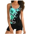 thumbnail image 1 of Midsumdr Tankini Swimsuits for Women Loose Plus Size Swimsuit Two Piece Set Summer Fashion Conservative Round Neck Sleeveless Bathing Suits with Boyshorts, 1 of 3