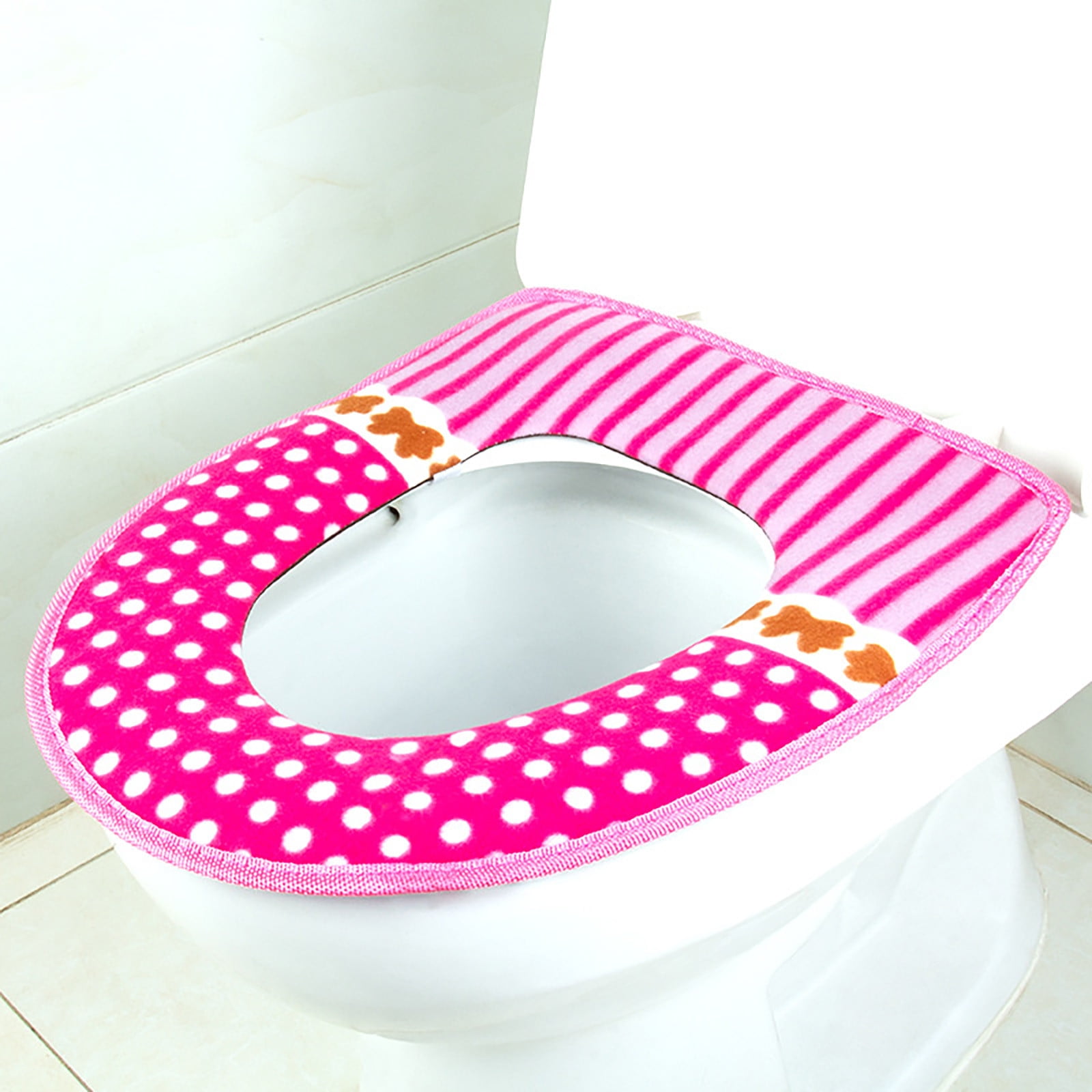 Midsumdr Toilet Seat Toilet cushion household plush zipper handle