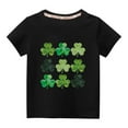 thumbnail image 1 of Midsumdr Tops for Toddler kids 2025 Summer Fashion Cute Solid Color Short Sleeve Tops Kids Boys Girls St. Patrick's Day Printed Cotton Tops, 1 of 3