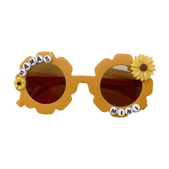 Midsumdr Travel Must Haves Children's Sunglasses Fashion Trend Travel Baby Sunglasses Sunflower Alphabet Flower Cute Shape Kids Sunglasses Trendy Sunshade Mirror on Clearance