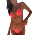 thumbnail image 1 of Midsumdr Two Piece Swimsuit For Women Ring Chain Linked Bikini Set Bathing Suit Halter Womens Bikini Swimsuits Swimsuit For Women, 1 of 5
