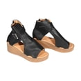 thumbnail image 1 of Midsumdr Wedge Sandals For Women High Top Leather Sandals Open Toe Boot Sandals for Women Rome Fish ToeSandals Women, 1 of 9