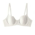 thumbnail image 1 of Midsumdr Womens Bras 2025 Casual Solid Color Versatile and Comfortable Halter Bras Lace Hollow out Bow Steel Ring Bras Underwear, 1 of 3
