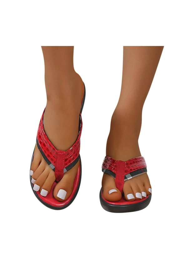 Womens Flip Flops Toe Thong Wedge Sandals Ladies Beach Sandals Non-Slip Causal Slippers Comfy Women Sandals Summer Shoes for Women