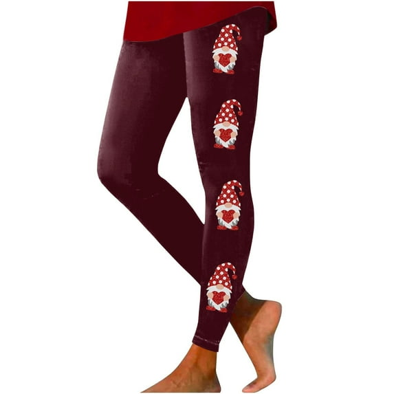 Midsumdr Womens Leggings 2025 Valentine's Day Love Heart Printed Tight Yoga Pants Inside and Outside Sprots Slim High Waist Stretch Workout Leggings Yoga Pants