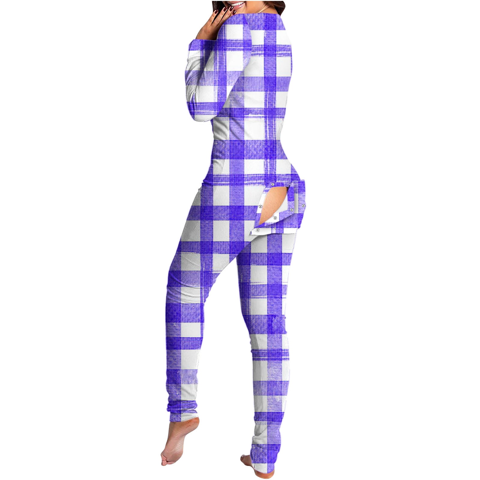 LROSEY Women's Bear Onesie Pajamas - Fuzzy Hooded Pajama Romper With Butt Flap