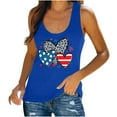 thumbnail image 1 of Midsumdr Womens Tank Tops Casual Sleeveless Round Neck American Flag Printed Breathable Cool Tops Independence Day Versatile Tank Tops, 1 of 4