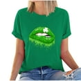 thumbnail image 1 of Midsumdr Womens Tops 2025 St. Patrick's Day Graph Printed Short Sleeves Tops Casual Spring Summer Pullover Loose Fit Blouse Tops, 1 of 1