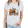 thumbnail image 1 of Midsumdr Womens Tops 2025 Summer Fashion Round Neck Short Sleeve T-shirt Casual Loose Plus Size Solid Color Funny Easter Printed Blouse Tops, 1 of 4