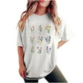 thumbnail image 1 of Midsumdr Womens Tops Summer Fashion Round Neck Short Sleeve Leisure Loose Plus Size Tops Casual Floral Printed Versatile Tops, Graphic Tees, 1 of 4