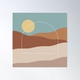 thumbnail image 1 of Midsummer Mountain Sun Poster Wall Art, Modern Wall Decor For Living Room Bedroom, 24x24 UNFRAMED, 1 of 3