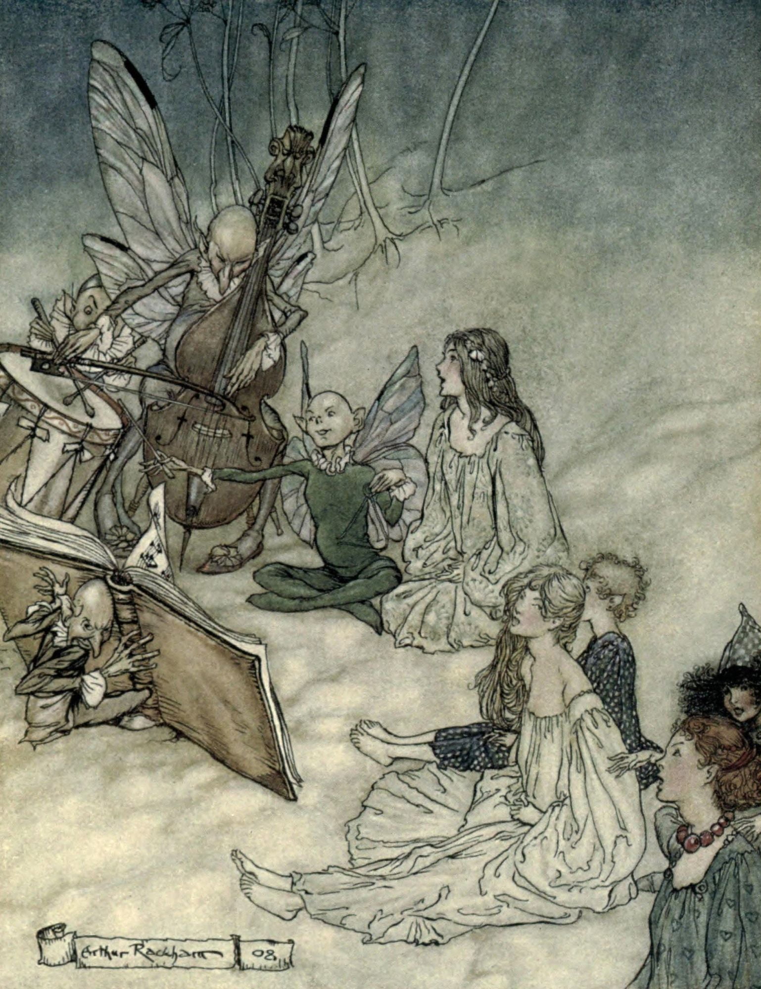 Midsummer Nights Dream 1908 And a fairy song Canvas Art - A Rackham (18 x 24)