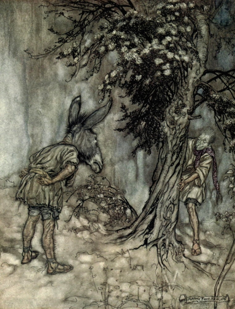 Midsummer Nights Dream 1908 Bottom thou art changed Canvas Art - A Rackham (18 x 24)