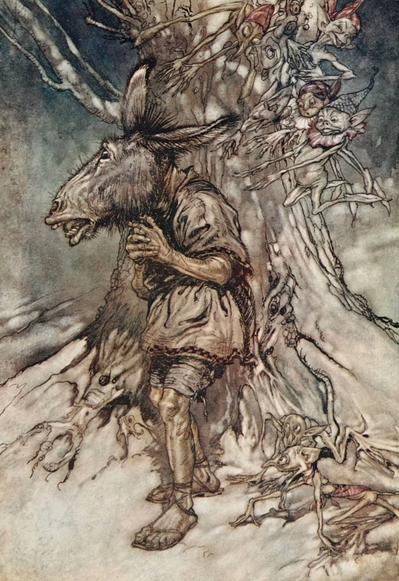 Midsummer Nights Dream 1908 Bottom will sing Canvas Art - A Rackham (18 x 24)
