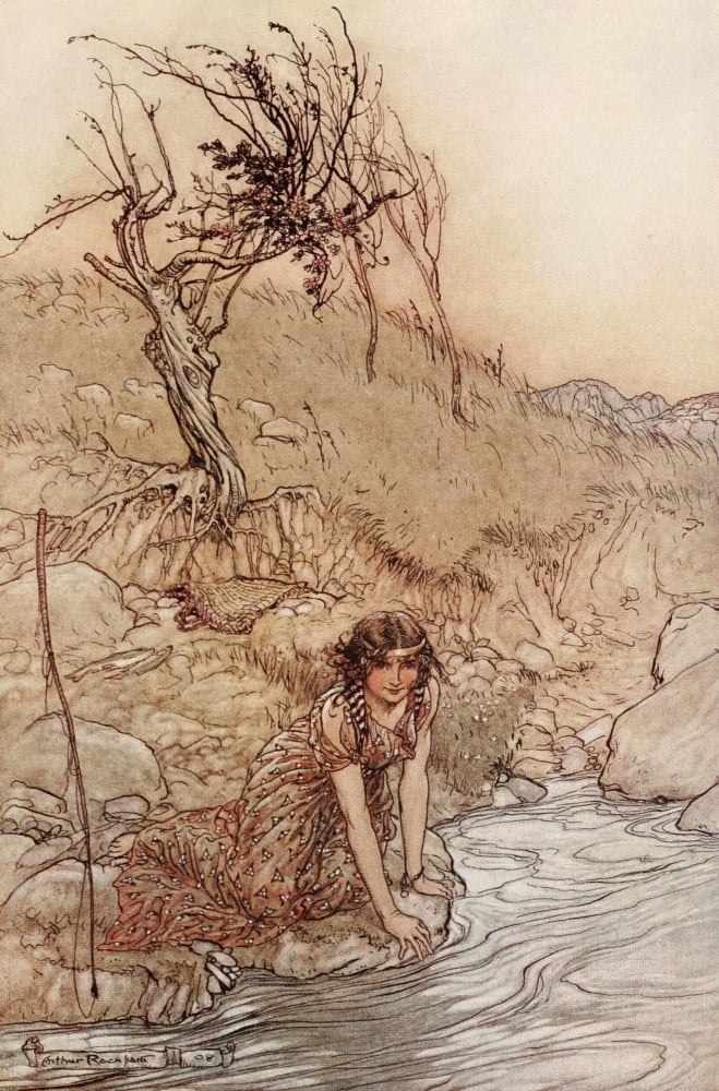 Midsummer Nights Dream 1908 Hermia Canvas Art - A Rackham (24 x 36)
