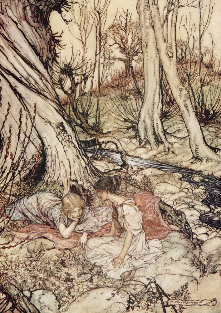 Midsummer Nights Dream 1908 On primrose buds Canvas Art - A Rackham (24 x 36)