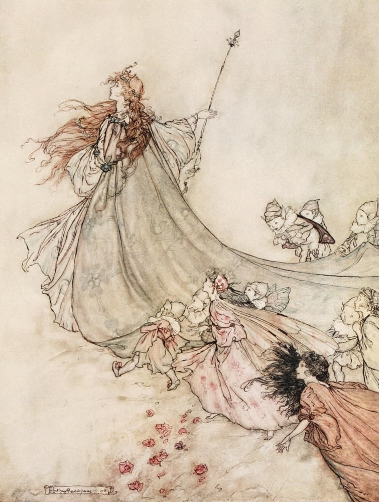Midsummer Nights Dream 1908 Titania Canvas Art - A Rackham (24 x 36)