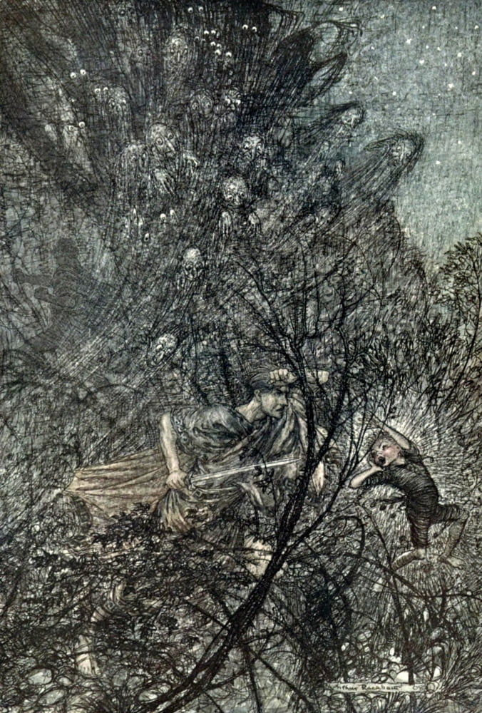 Midsummer Nights Dream 1908 Up and down Canvas Art - A Rackham (18 x 24)