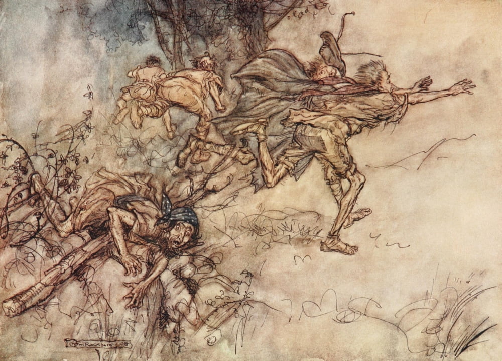 Midsummer Nights Dream 1908 We are haunted Canvas Art - A Rackham (18 x 24)