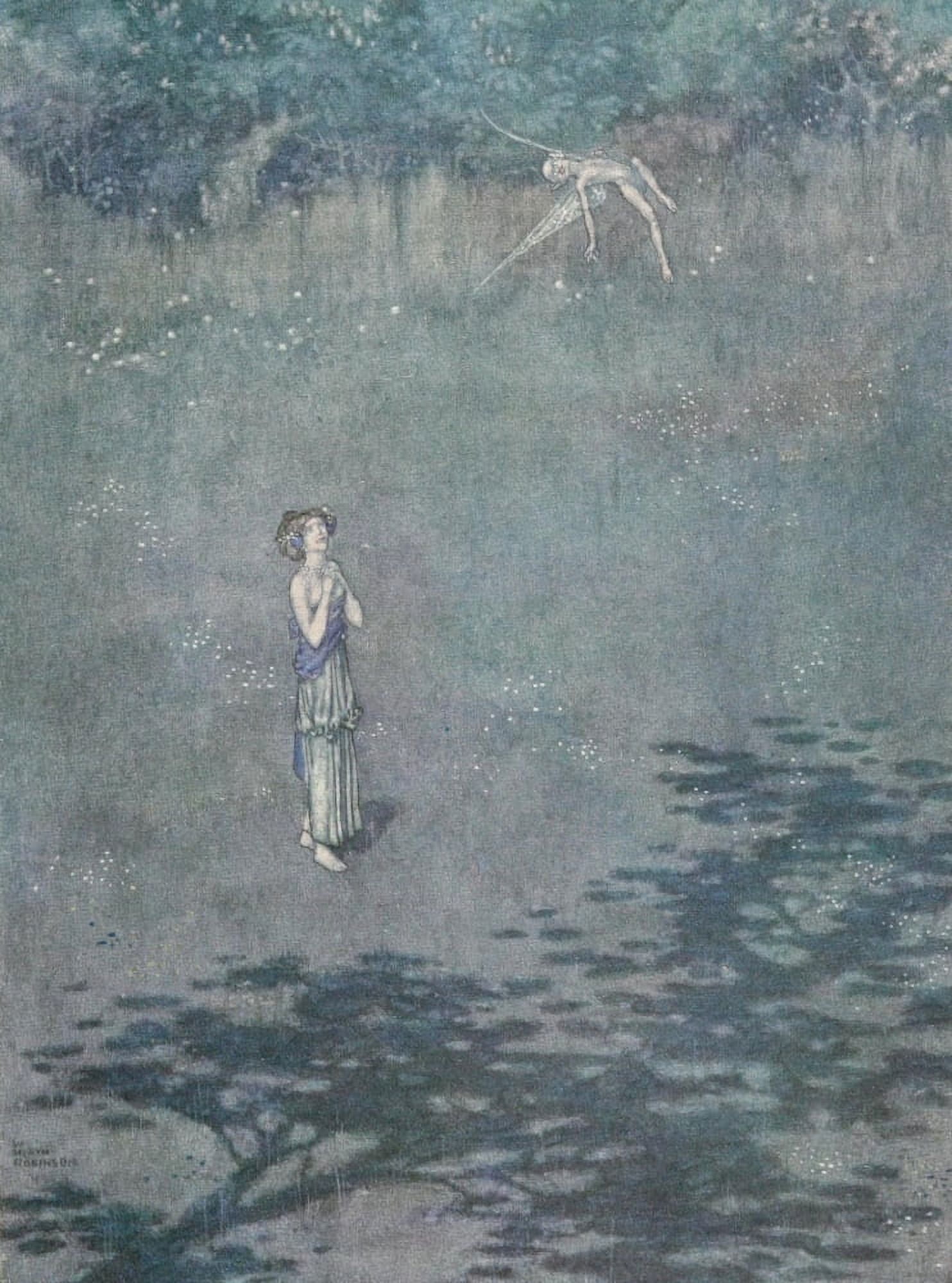 Midsummer Nights Dream 1915 Helena Canvas Art - W Heath Robinson (18 x 24)