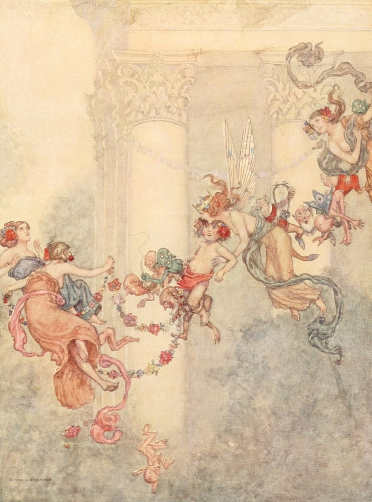 Midsummer Nights Dream 1915 Puck Canvas Art - W Heath Robinson (24 x 36)