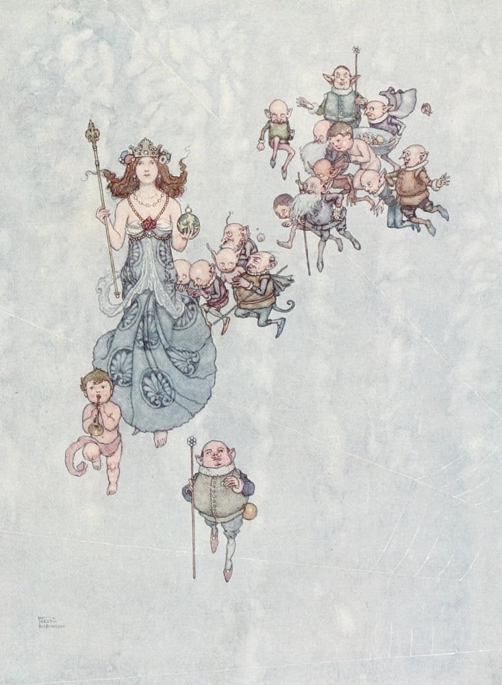 Midsummer Nights Dream 1915 Titania Queen of the Fairies Canvas Art - W Heath Robinson (18 x 24)
