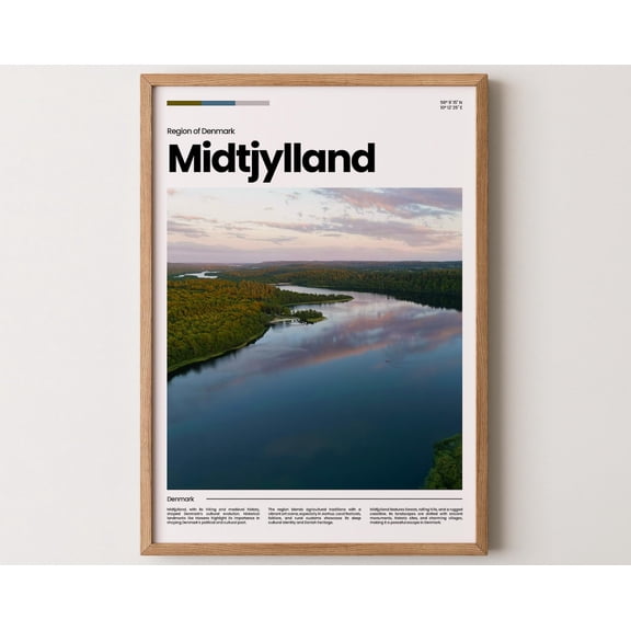 Midtjylland Poster, Midtjylland Print, Midtjylland Photo, Midtjylland Art, Denmark Poster, Denmark Print, Travel Poster Gift, 12x18 UNFRAMED