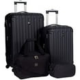 thumbnail image 1 of Travelers Club 26" 4 Piece Hardside Spinner Carry On Travel Luggage Set, Black, 1 of 8