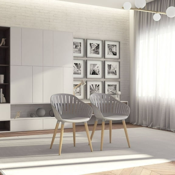 Midtown Concept Barrow 2-Piece Indoor Chair Set | Teak Finish| Ideal for Indoors