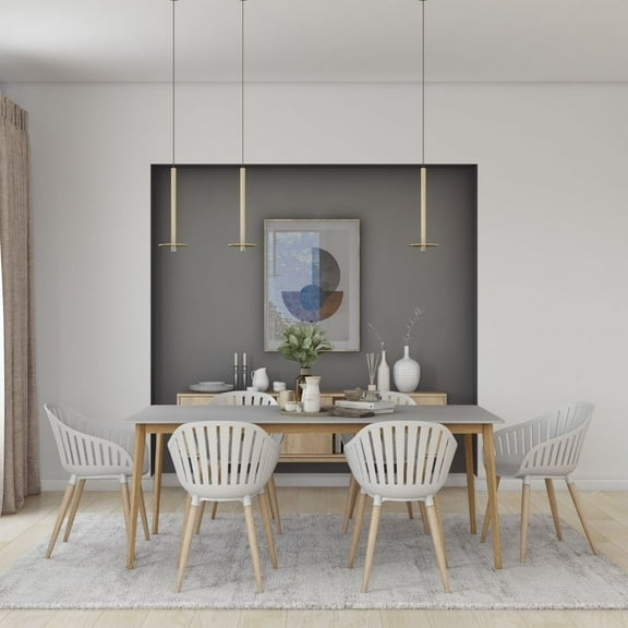 Midtown Concept Barrow 7-Piece Indoor Rectangular Dining Table Set | Eucalyptus Wood | Ideal for Indoors