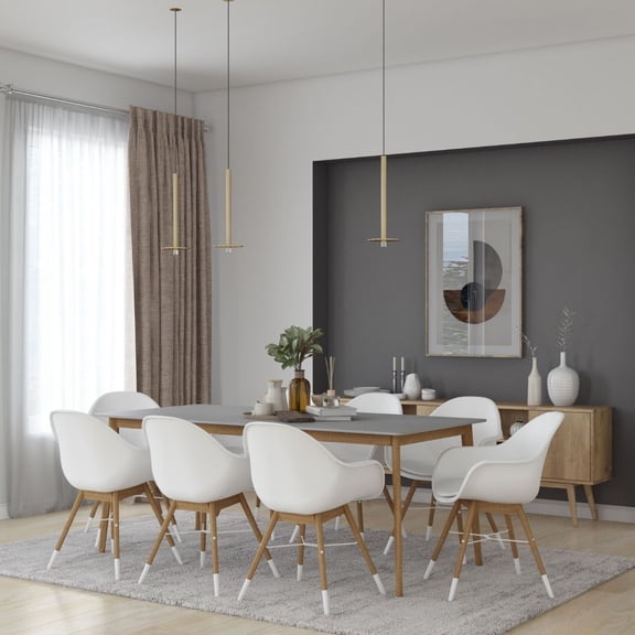 Midtown Concept Barrow 9-Piece Indoor Rectangular Dining Table Set | Eucalyptus Wood | Ideal for Indoors