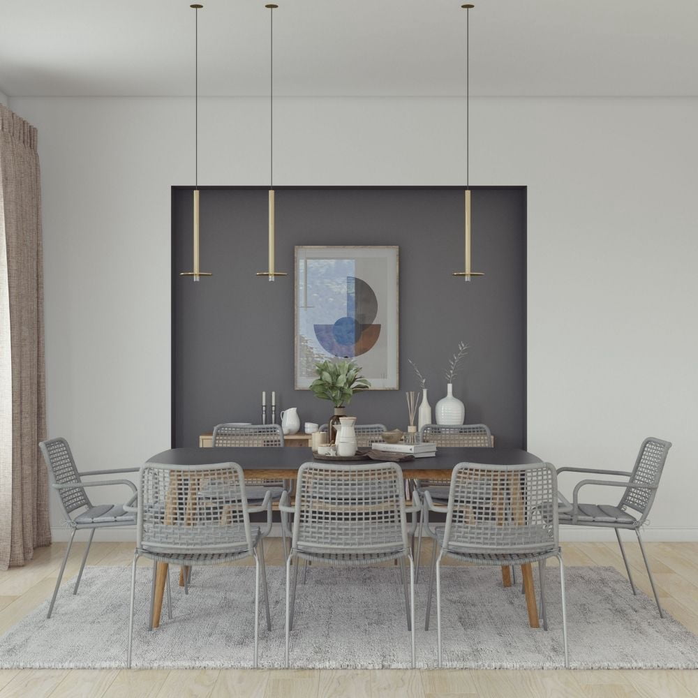 Midtown Concept Ghiardo 9-Piece Solid Wood 100% FSC Rectangular Dining Set Black