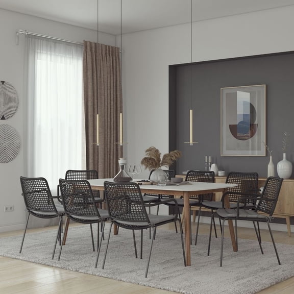 Midtown Concept Ghiardo 9-Piece Solid Wood 100% FSC Rectangular Dining Set