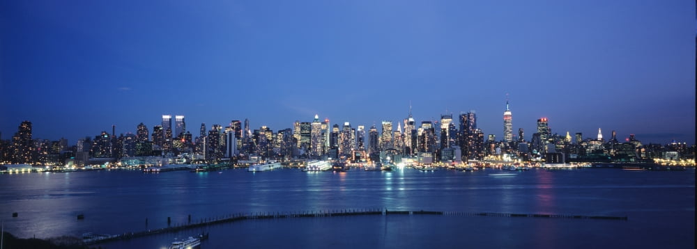 Midtown Manhattan Skyline From Weehawken Canvas Art - Marc Jackson Design Pics (36 x 12)