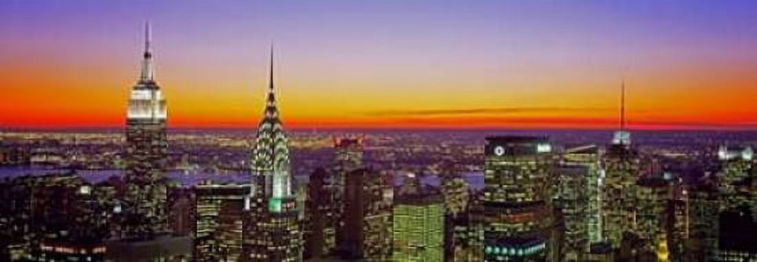 Midtown Manhattan at Sunset NYC Canvas Art - Richard Berenholtz (10 x 20)
