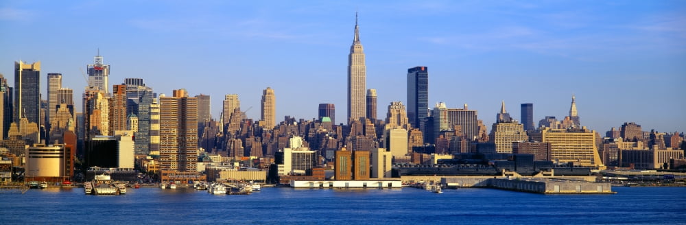 Midtown Manhattan from New Jersey Canvas Art - Panoramic Images (36 x 12)