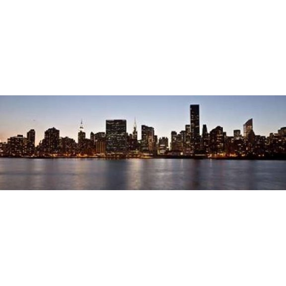 Midtown Manhattan skyline NYC Canvas Art - Michel Setboun (8 x 24)
